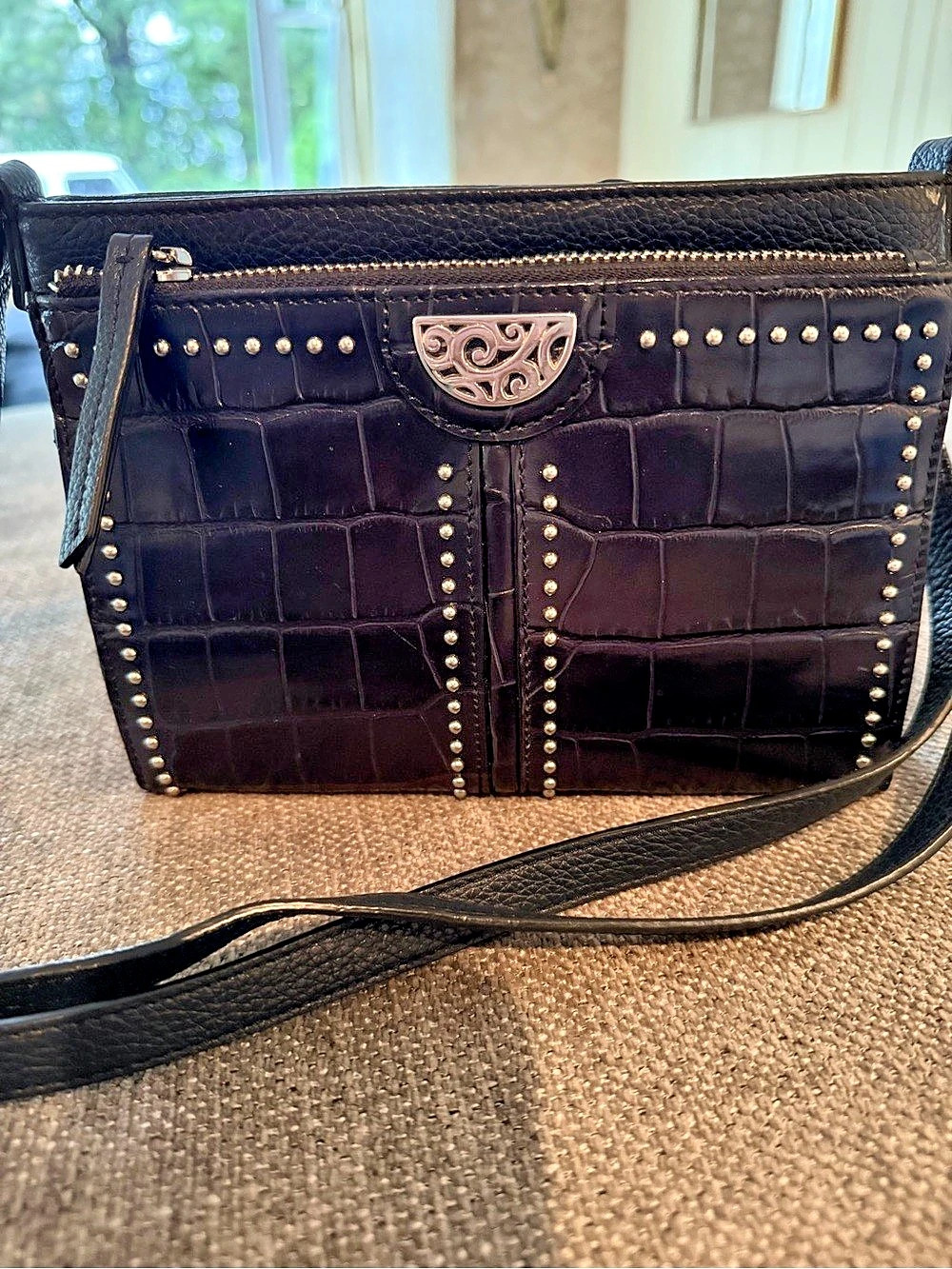 Brighton Studded Navy Crossbody Bag